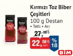 DESTAN KIRMIZI TOZ BİBER ÇEŞİTLERİ 100 G